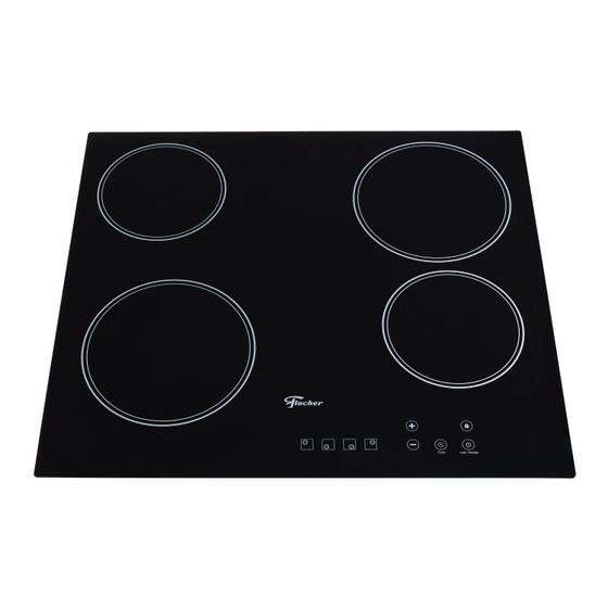 Fogão Cooktop Fischer 4Q Elétrico Mesa Vitrocerâmica Touch 220V Preto