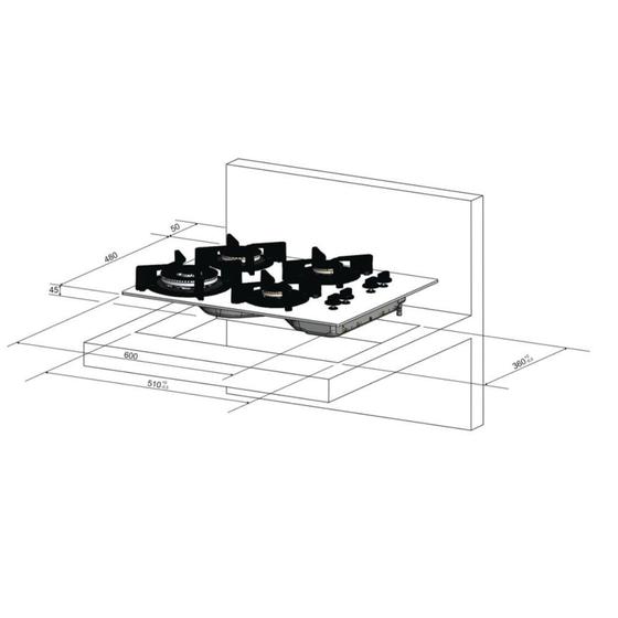 Imagem de Fogão Cooktop Fischer 4Q TC Infinity Mesa Branca