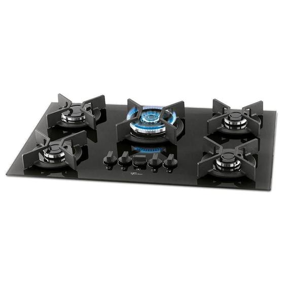 Imagem de Fogão Cooktop Fischer 5q Tc Infinity Gás Mesa Vidro - Preto