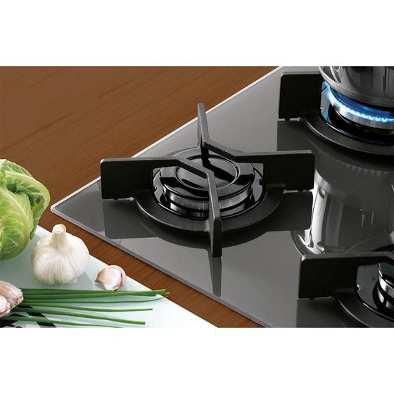 Fogão Cooktop Fischer 5Q TC Infinity Gás Mesa Vidro Preto Cooktop 5