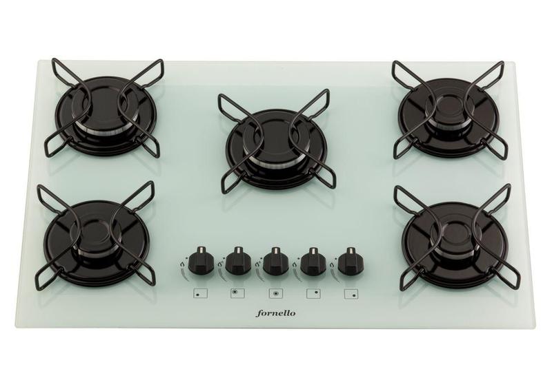 Imagem de Fogão Cooktop Fornello 5 Bocas Branco Automático