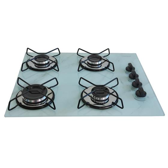 Cooktop 4 Bocas Chamalar Branco - Ultra Chama - Gás Bivolt Cooktop 4 Bocas Chamalar Branco - Ultra Chama - Gás Bivolt