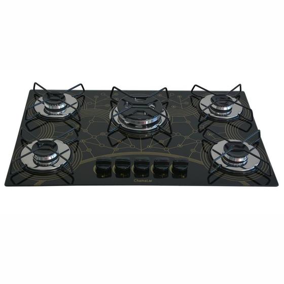 Imagem de Fogão Cooktop Gás 5 Bocas Chama Tripla 127v/220v Mesclado