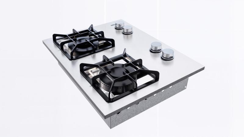 Imagem de Fogão cooktop industrial 2 bocas inox chama dupla