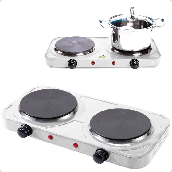 Fogão Cooktop Portátil Elétrico 2 Bocas 2000w Chapa Linha Premium - BAK/NZA/HAY