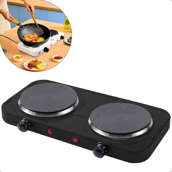 Imagem de  Fogão Cooktop Portátil Elétrico 2 Bocas 2000w Chapa Linha Premium