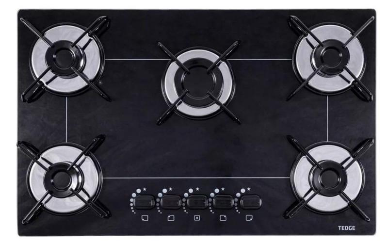 Imagem de Fogão Cooktop Tedge 5 Bocas Ultra Chama Preto 127v/220v