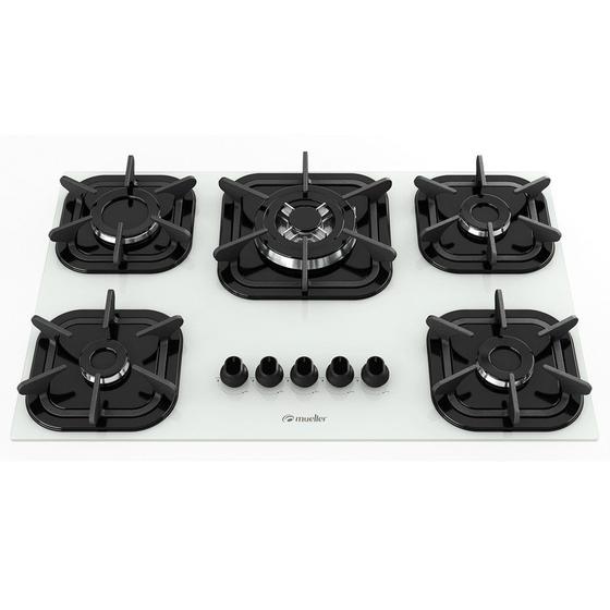 Imagem de Fogão Cooktop Tripla Chama - 05 Bocas - Mueller Branco - 601270004