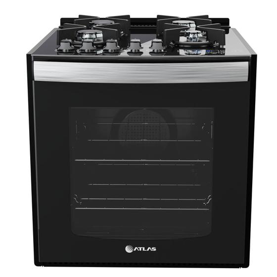 Fogão 4 Bocas de Embutir Atlas Top Gourmet Glass Preto Mesa em Vidro - Bivolt - 300000025