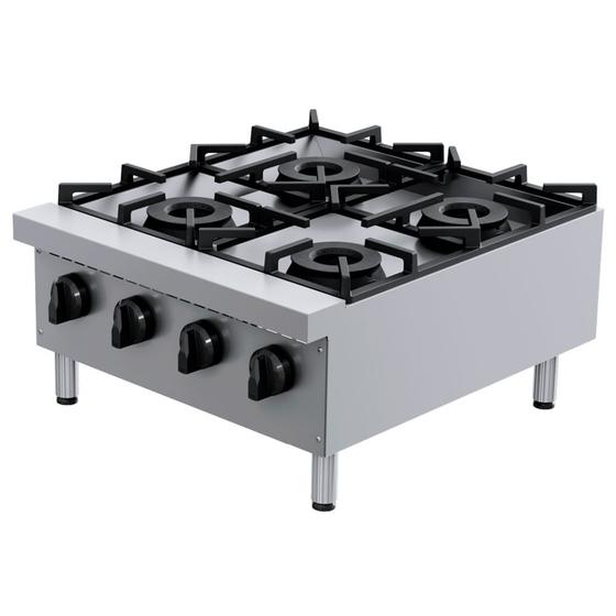 Imagem de Fogão de Encosto FE06E-DA Aço Inox 4 Bocas a Gás  61 x 69 cms - Macom