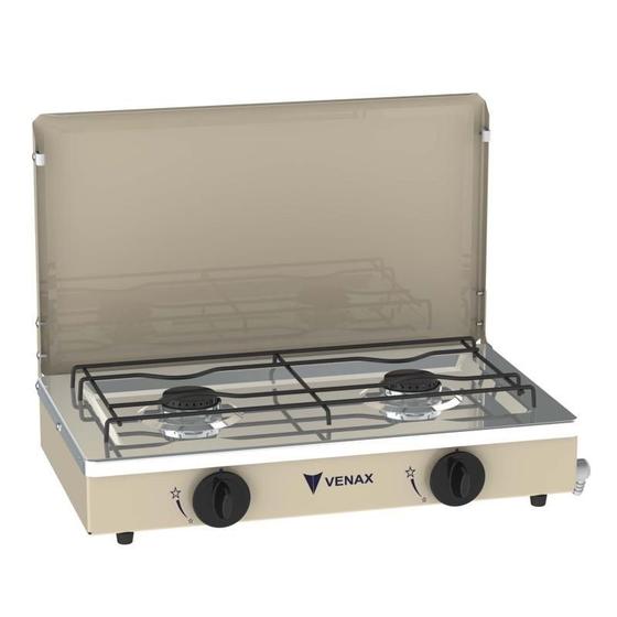 Fogão 2 Bocas Venax Flamalar Com Tampa Bege - 7492