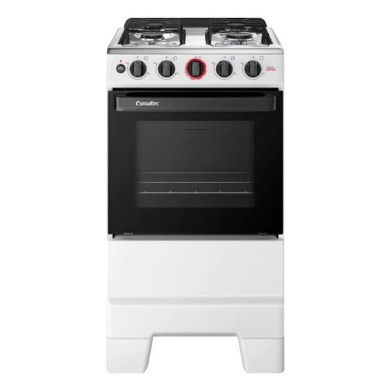 Imagem de Fogão de Piso 4 Bocas Esmaltec F4IAB Ideal Super  Mesa em Aço Inox, Acendimento Automático, Branco, Bivolt