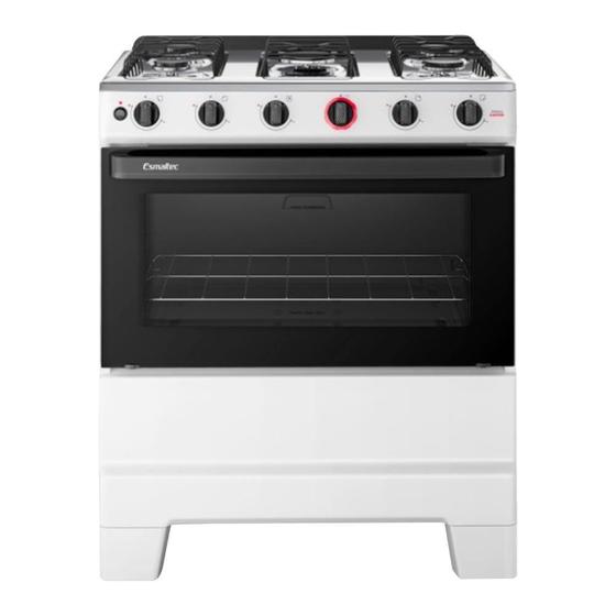 Imagem de Fogão de Piso 5 Bocas Esmaltec F5IAB Ideal Super  Mesa em Aço Inox, Acendimento Automático, Branco, Bivolt