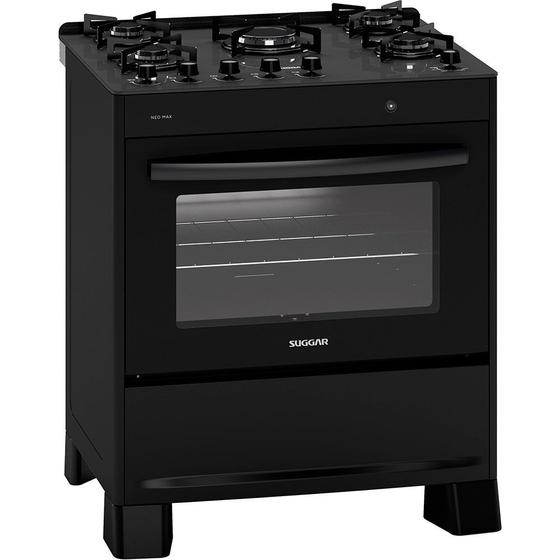 Fogão de Piso 5 Bocas Neo Max Com Mesa de Vidro Suggar Menor preço em Fogão de Piso 5 Bocas Neo Max Com Mesa de Vidro Suggar