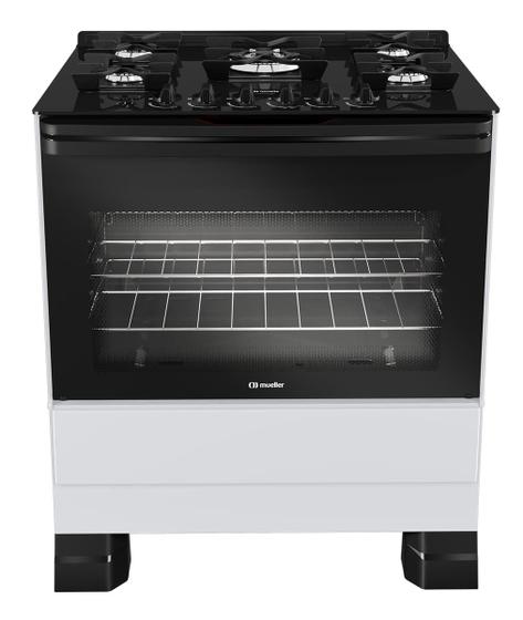 Imagem de Fogão de Piso 5 Bocas Tripla Chama Com Mesa em Vidro Mueller MFV5BF Branco
