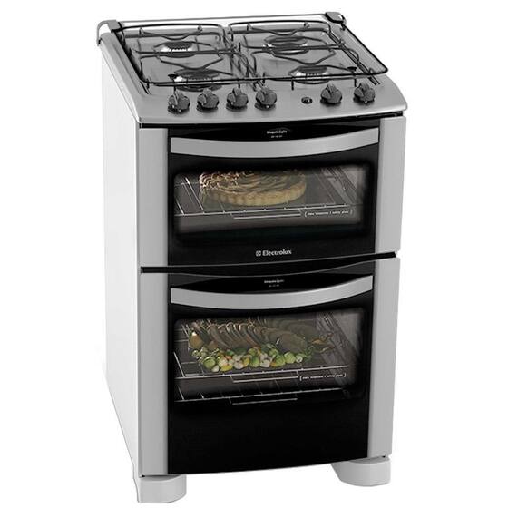 Fogão de Piso Electrolux 4 Bocas 56DB Duplo Forno Branco Bivolt - Fogão ...