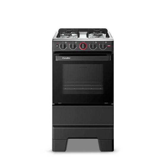 Imagem de Fogão de Piso Esmaltec 4 Bocas com Acendimento Automático Preto Ideal Super  Bivolt