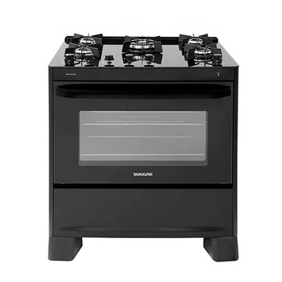 Fogão 5 Bocas Suggar Neo Glass Preto Mesa em Vidro – Bivolt – Fgvng510pt