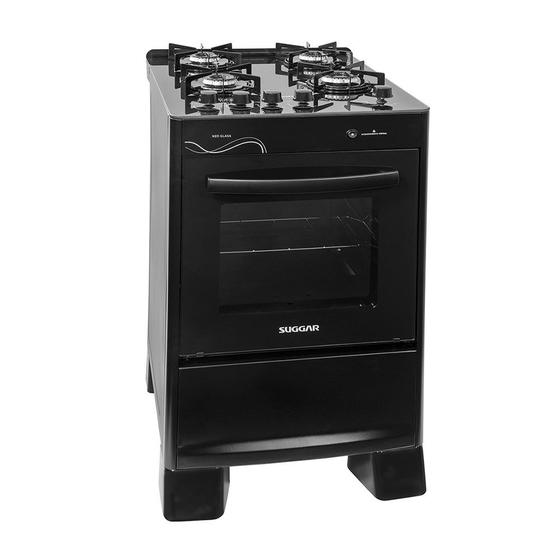Fogão 4 Bocas Suggar Neo Glass Preto Mesa em Vidro - Bivolt - Fgvng410pt Fogão 4 Bocas Suggar Neo Glass Preto Mesa em Vidro - Bivolt - Fgvng410pt