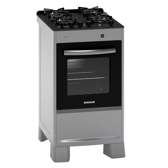 Fogão de Piso Neo Max mesa de vidro 4 Queimadores Prata Bivolt Suggar FGV403PRIX Menor preço em Fogão de Piso Neo Max mesa de vidro 4 Queimadores Prata Bivolt Suggar FGV403PRIX