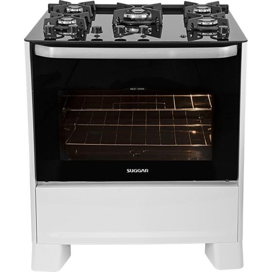 Fogão de Piso Suggar Best Cook 5 Bocas Mesa de Virdo Branco Bivolt