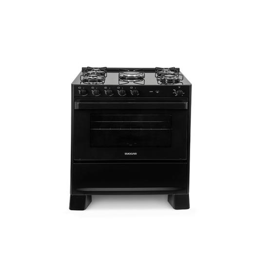 Fogão de Piso Suggar Cook 5 Bocas Mesa de Vidro Bivolt FGV508PT Menor preço em Fogão de Piso Suggar Cook 5 Bocas Mesa de Vidro Bivolt FGV508PT
