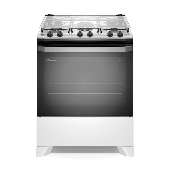 Imagem de Fogão Electrolux 5 bocas de piso  Efficient com Mesa Inox PerfectCook e VaporBake (FE5IB)