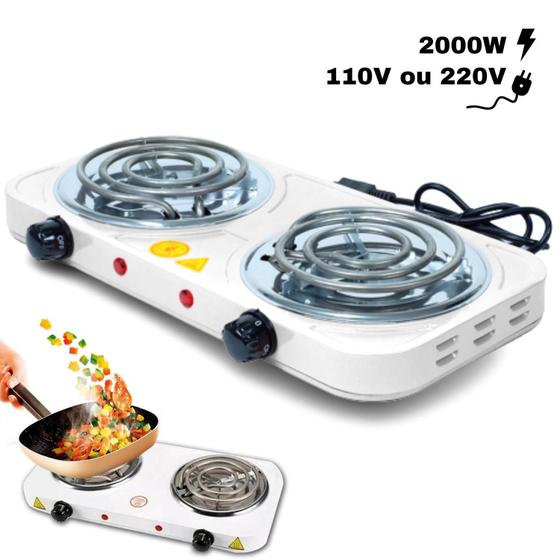 Fogão Elétrico 2 Bocas Portátil Espiral 2000W Fogareiro 220V - Só ...