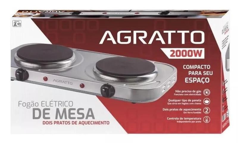 Fogão Elétrico De Mesa Agratto Fm-01 Aço Inoxidável 127v 127V Menor preço em Fogão Elétrico De Mesa Agratto Fm-01 Aço Inoxidável 127v 127V