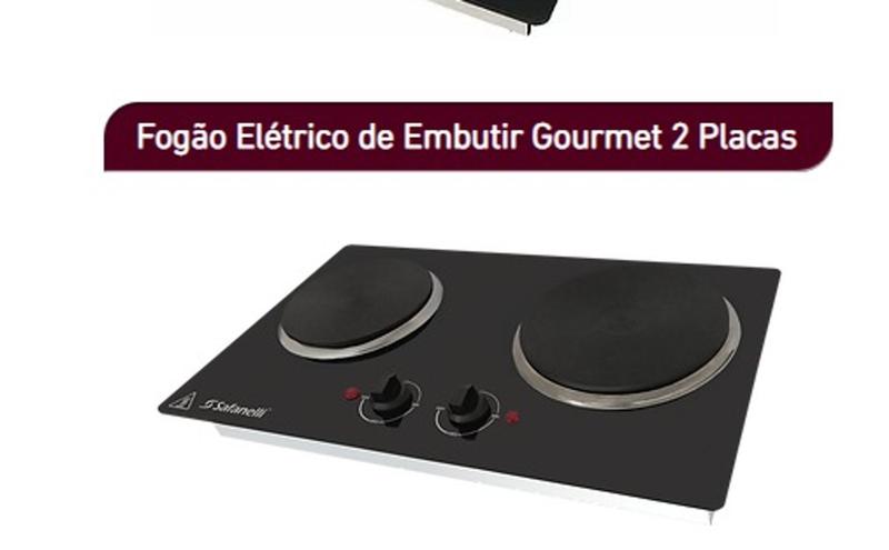 Imagem de Fogão elétrico embutir gourmet 2 placas safanelli