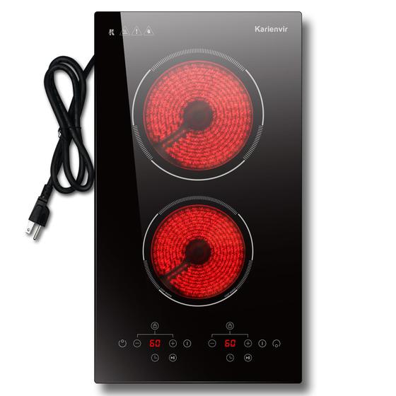Imagem de Fogão Elétrico Karienvir 2 Queimadores 2000W 110V - Com Trava de Segurança