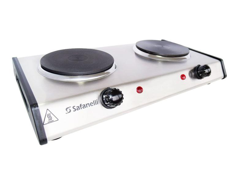 Cooktop 2 Bocas Safanelli Inox - Elétrico 220v - Fe009