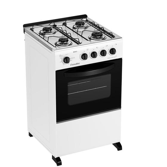 Fogão Esmaltec 4 Bocas Bali com Mesa de Inox e Acendimento Manual Branco Menor preço em Fogão Esmaltec 4 Bocas Bali com Mesa de Inox e Acendimento Manual Branco