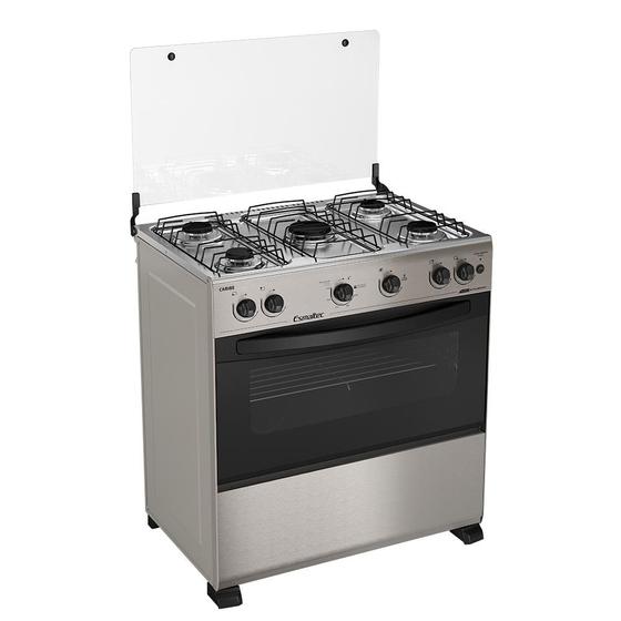 Imagem de Fogão Esmaltec Caribe 5 Bocas Inox com Forno Autolimpante e Acendimento Automático