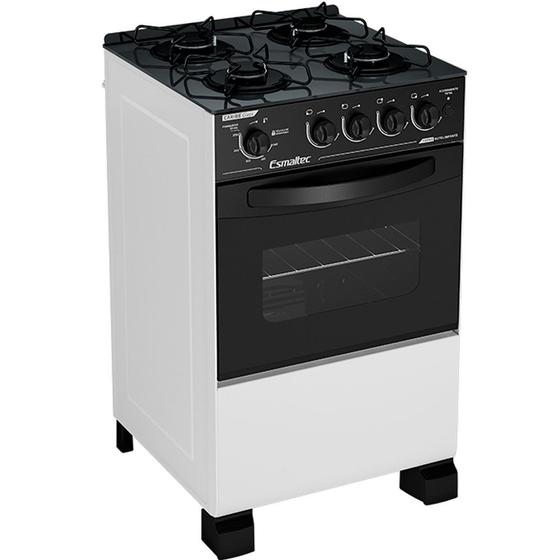 Fogão 4 Bocas Esmaltec Caribe Glass Branco Mesa em Vidro – Bivolt