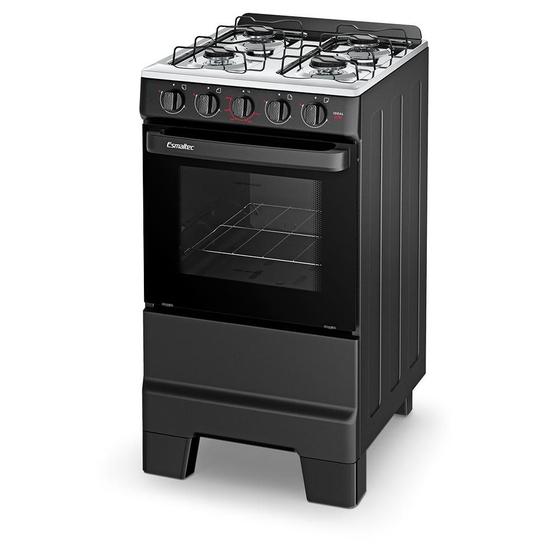 Fogão Esmaltec Ideal POP 4 Bocas Preto com Forno Limpa Fácil Menor preço em Fogão Esmaltec Ideal POP 4 Bocas Preto com Forno Limpa Fácil