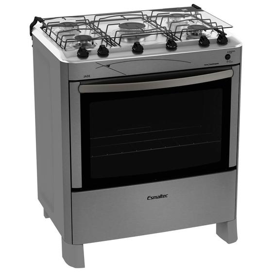 Imagem de Fogão Esmaltec Jade Inox Super 5 Bocas com Forno Autolimpante e Acendimento Automático