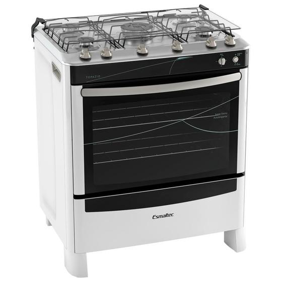 Fogão Esmaltec Topázio 5 Bocas com Forno Autolimpante, Acendimento ...
