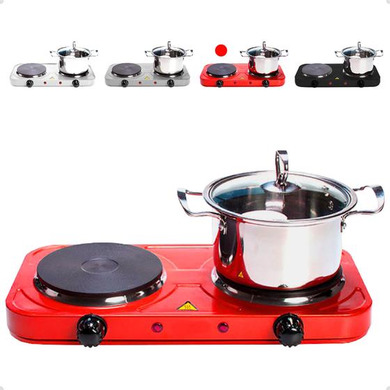 Imagem de  Fogão Fogareiro De Indução Cooktop Portátil Elétrico 2 Bocas 2500w Linha Premium