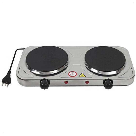 Imagem de Fogão Fogareiro Elétrico 2000w Cooktop Panela 2 Bocas Disco