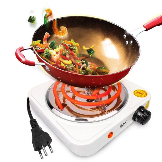 Fogão Fogareiro Elétrico Camping Portatil 110V Cooktop 1000W - Bak ...