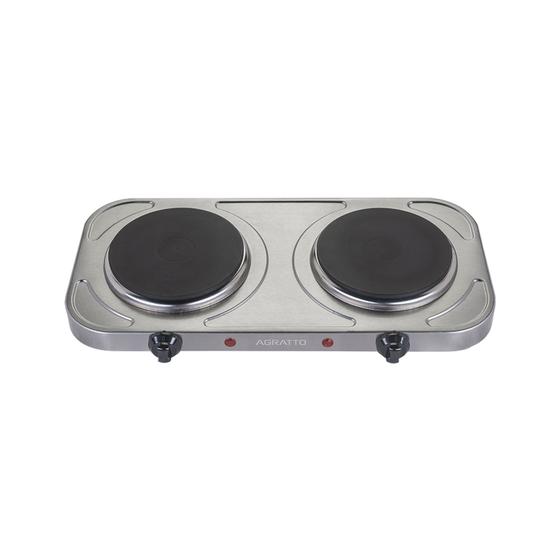 Fogão Fogareiro Elétrico Dois Pratos Agratto 2000W Inox Menor preço em Fogão Fogareiro Elétrico Dois Pratos Agratto 2000W Inox