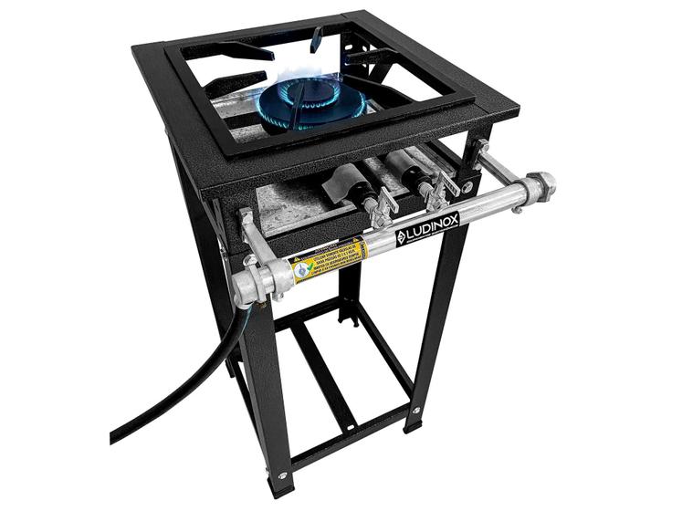Imagem de Fogão Industrial 1 Boca  Baixa Pressão  Com Queimador Duplo Ferro Fundido com grelha 30x30