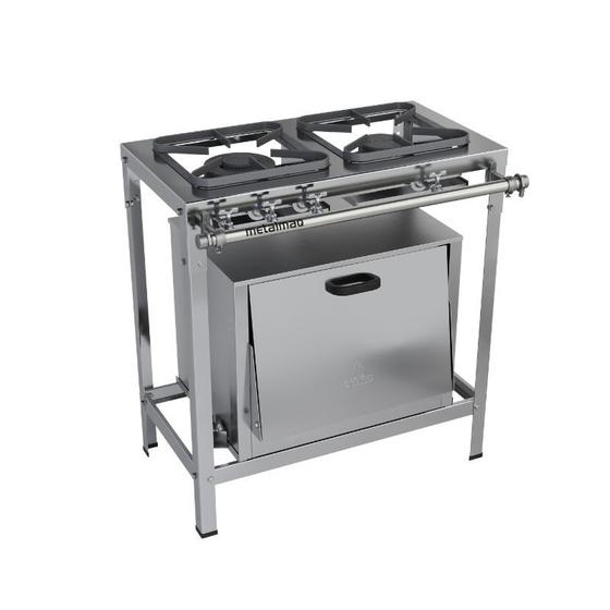 Fogão 2 Bocas Metalmaq S2020 C/ Forno Inox - M10