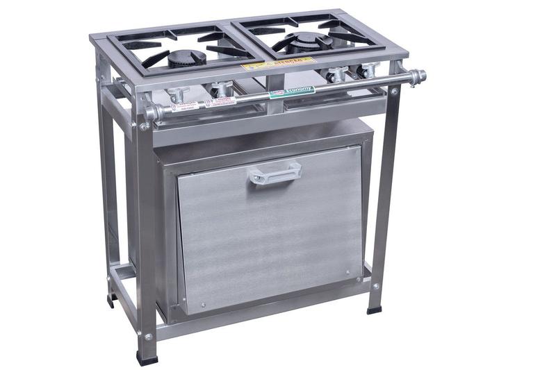 Imagem de Fogão Industrial 2 Bocas 30x30 Luxo P7 Forno 55L Cristalaço