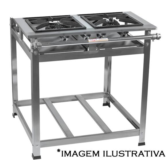 Imagem de Fogão Industrial 2 Bocas 30x30 P7 Alta Pressão em Aço Inox