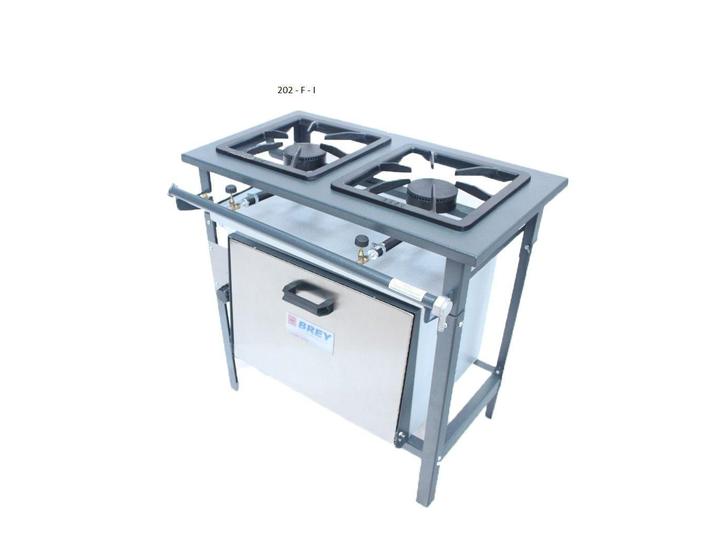Imagem de Fogão Industrial 2 bocas - Baixa Pressão - 30x30 - Canto cozinha - Com forno - INOX - Metal brey