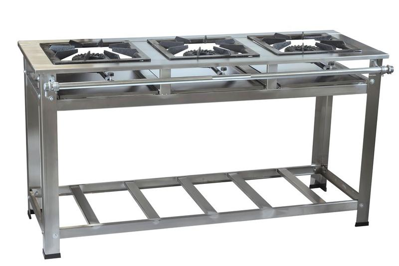 Fogão Industrial 3 bocas 30x30 P7 Alta Pressão Em Aço Inox Menor preço em Fogão Industrial 3 bocas 30x30 P7 Alta Pressão Em Aço Inox