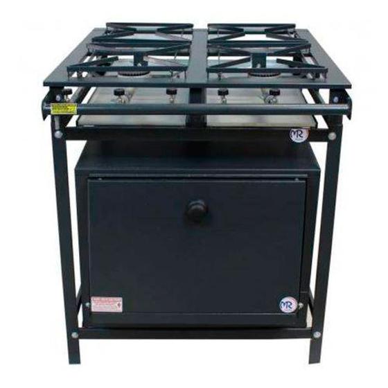 Imagem de Fogão Industrial 4 Bocas 30x30 Alta Pressão com Forno 87 Lts