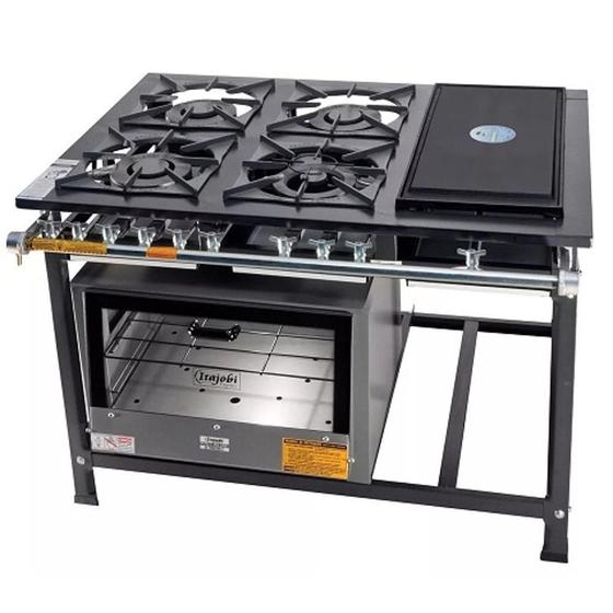 Fogão Industrial 4 Bocas 30x30 com Chapa e Forno Itajobi Menor preço em Fogão Industrial 4 Bocas 30x30 com Chapa e Forno Itajobi